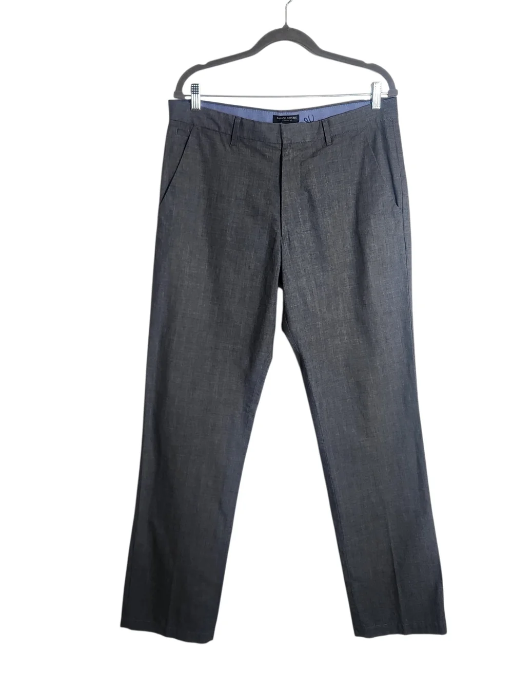 Banana Republic Men's Gray Plaid Straight Fit Pants Size 34 x 34